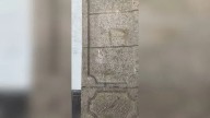 Arequipa: investigan pintas con aerosol en una columna del portal de San Agustín y grafiti en fachada de iglesia