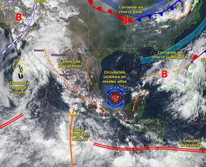Clima en México hoy 5 de septiembre de 2025: Lorena y monzón provocarán lluvias en estos estados