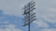 Worker stuck atop light pole at Hohokam Stadium in Mesa