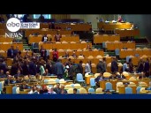 Scores of delegates walk out as Netanyahu speaks at the United Nations