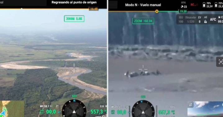 VIDEO. Con tecnología aérea interceptan a personas al cruzar el río Bermejo con cocaína, hojas de coca y cigarrillos