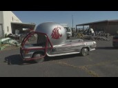 WSU Helmet Car arrives in Spokane after Flatstick Pub owners win auction