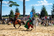 The popular Renaissance festival now occupies the former Edaville Family Theme Park with jousting, aerial performances and medieval vendors until October 19.
