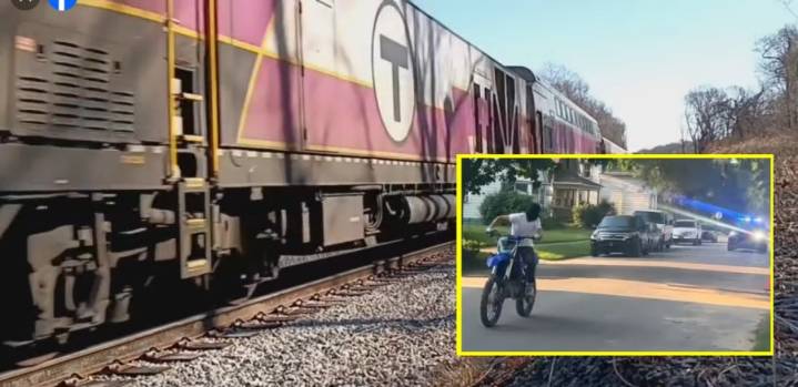 Juvenile leads Freetown Police on wild dirt bike chase, dodges train, shuts down MBTA traffic