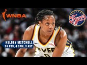 Kelsey Mitchell scores PLAYOFF CAREER HIGH to lead Fever past Aces