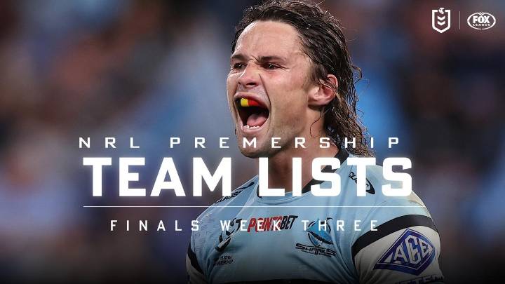 NRL 2025: Preliminary Finals Team Lists, finals week three, ins and outs, team selections, Sharks, Storm, Panthers, Broncos, Ezra Mam, Adam Reynolds, news, videos