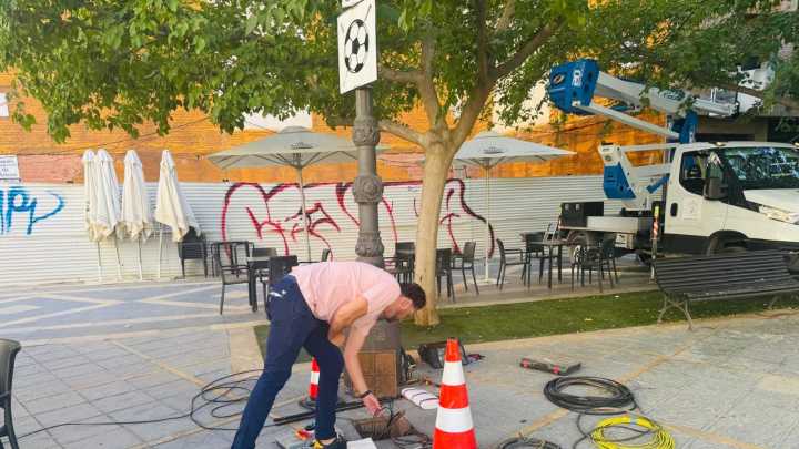 El 60% de las farolas del casco antiguo de Lorca ya tienen lámparas LED