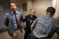 Elected officials and dozens of protesters are arrested at Manhattan immigration holding facility