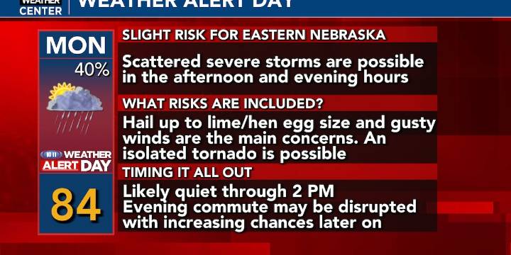 Weather Alert Day Monday with scattered severe storms possible