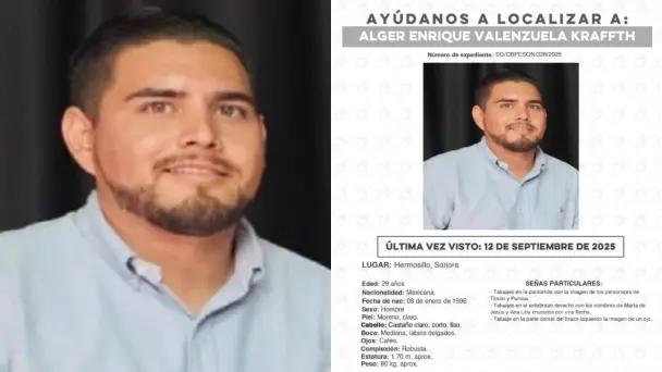 Buscan a Alger Enrique Valenzuela Kraffth en Hermosillo