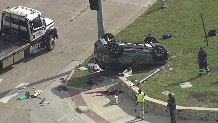 Pedestrian killed when SUV rolls onto sidewalk in Plano collision