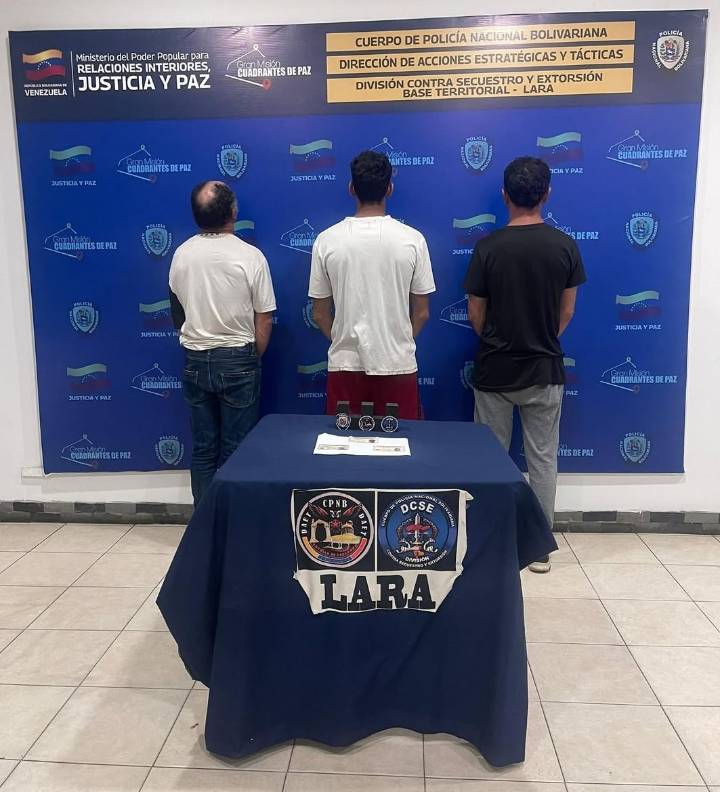 Capturan a tres hombres en Barquisimeto por delitos de violencia sexual