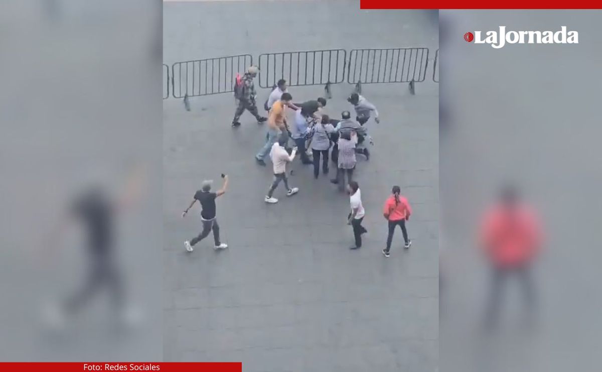 Riña en el Zócalo entre personal de gobierno CDMX y comerciantes deja ocho lesionados