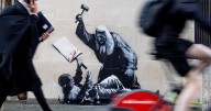 New Banksy showing judge hitting protester with gavel appears on High Court