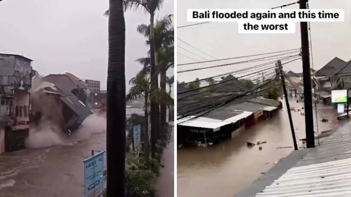 Bali wades through major flooding as buildings collapse and flights cancelled