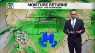 Moisture returns to start the week