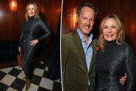 Kim Cattrall pictured on rare public outing with boyfriend Russell Thomas