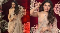 Krithi Shetty Oozes Glam In Gold Saree, Her Statement Necklace Steals The Show