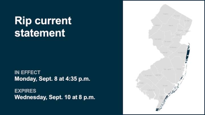 Update: Rip current statement for 4 N.J. counties until Wednesday evening