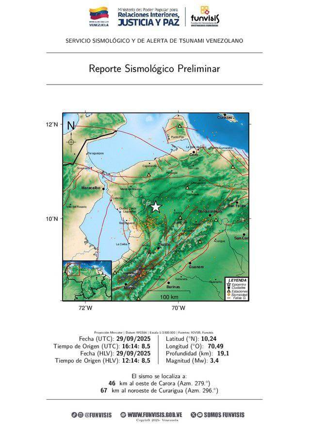 ¡Volvió a temblar! Nuevo sismo de magnitud 3.4 sacude el oeste de Carora