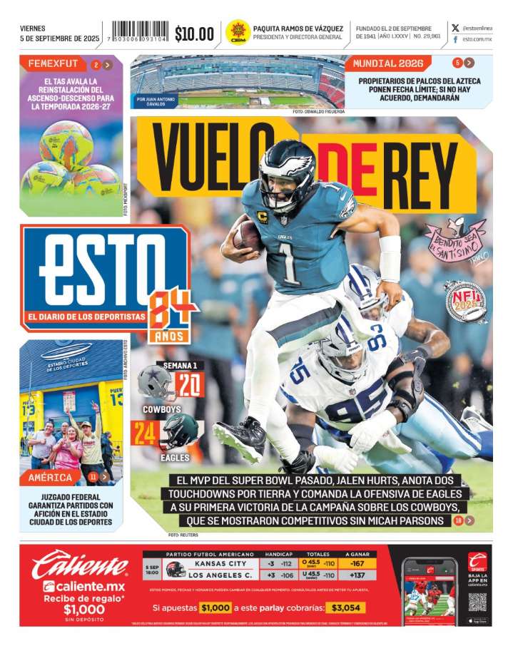 Portada ESTO 5 de septiembre de 2025