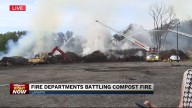 La Porte fire fighters battle smokey compost fire for 3rd day