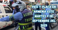 Pico y placa en Armenia (Quindío) este martes, 9 de septiembre del 2025