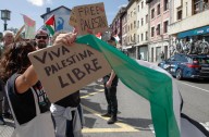 Las protestas contra el equipo israelí en la Vuelta Ciclista se extienden a Asturias