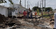 Efectos de las lluvias ocasionan da?os en dren pluvial de Ciudad Madero