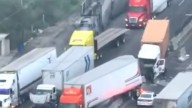 Accidente en Santa Catarina colapsa tráfico en la autopista Monterrey