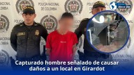 Capturado en flagrancia hombre señalado de causar daños a un local en Girardot