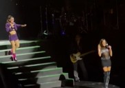"Estoy viva". Catherine Fulop sufrió una dura caída durante el show de Erreway y preocupó al público