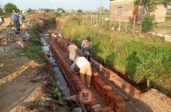 Las Breñas: llegó a su etapa final el canal desagüe pluvial