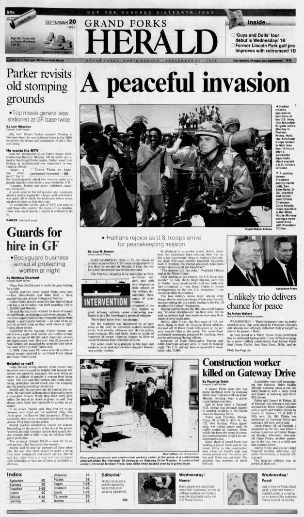 Today in History: September 20, 1994 - Guards for hire in Grand Forks