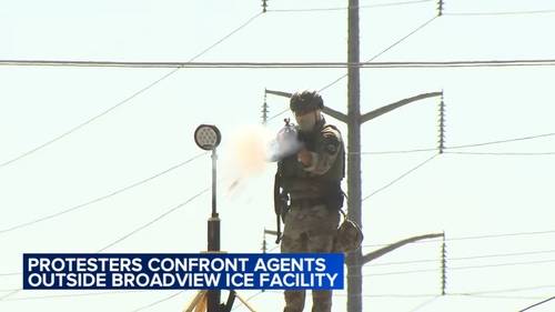 ICE Chicago Operation Midway Blitz: Smoke deployed on protesters in clashes outside Broadview ICE facility
