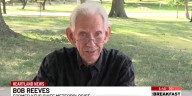 Former KFVS Chief Meteorologist Bob Reeves congratulates Brian Alworth on retirement