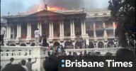 Government building on fire in Nepal protest