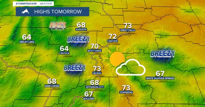 Partly cloudy, mild, and breezy to begin October