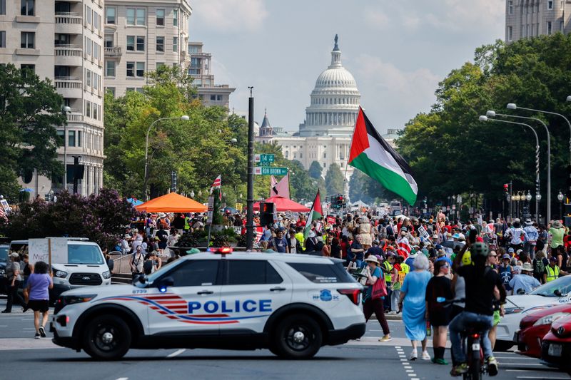 Washington, DC, residents protest against Trump's troop deployment to the city