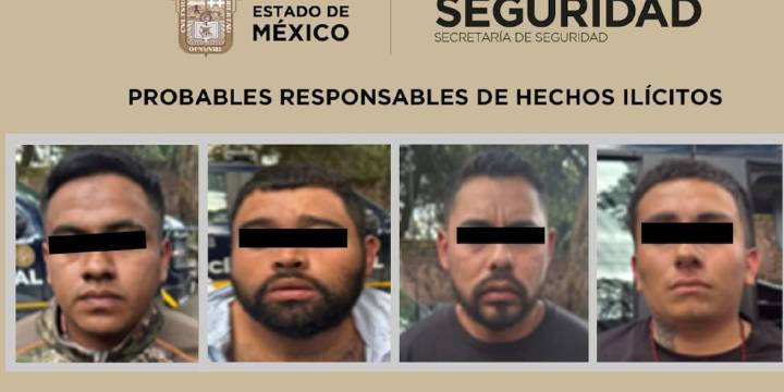 Detienen a cuatro presuntos integrantes del CJNG en Edomex