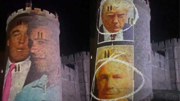 Manifestantes proyectan imágenes de Trump y Epstein sobre el castillo de Windsor
