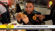 Peruanos celebran el triunfo del pan con chicharrón en el Mundial de Desayunos de Ibai Llanos