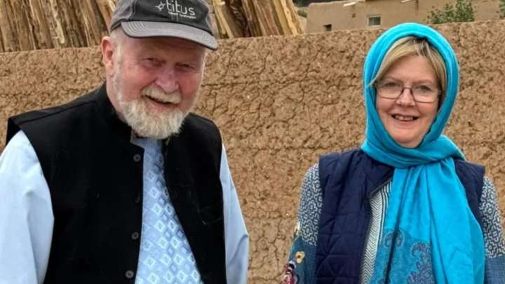 Watch as elderly Brit couple Peter and Barbie Reynolds are FREED by Taliban after 8 months held by Afghan terror regime