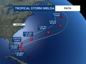 Tropical Storm Imelda latest: Steady rain will build across NC on Monday, a WRAL Weather Alert Day
