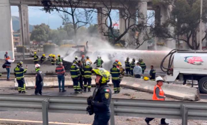 Aún al 30% de capacidad, pipa que explotó en Puente de la Concordia