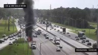 TRAFFIC ALERT: Semi-truck fire blocking lanes of I