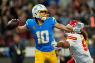 Chargers’ Jim Harbaugh marvels at play of QB Justin Herbert against Chiefs