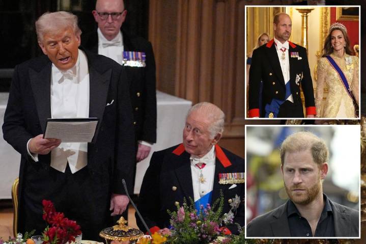 Trump makes dig at Prince Harry after praising William as King Charles's 'remarkable son' in state banquet speech