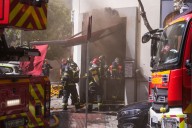 Nueve bomberos heridos en un incendio en un restaurante contiguo al Ministerio del Interior en Madrid