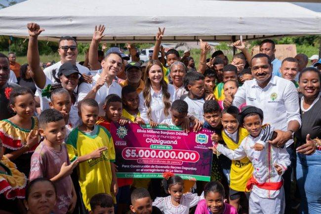 Gobernadora del Cesar Elvia Milena Sanjuan entregó $5.000 millones para invertir en escenario recreodeportivo